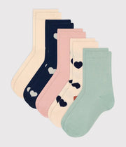 Lot de 5 paires de chaussettes en Coton coeurs Enfant - Petit Bateau