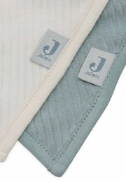 Pack de 2 Bavoirs Bandanas Velvet Rib Sea Green/Ivory - Jollein