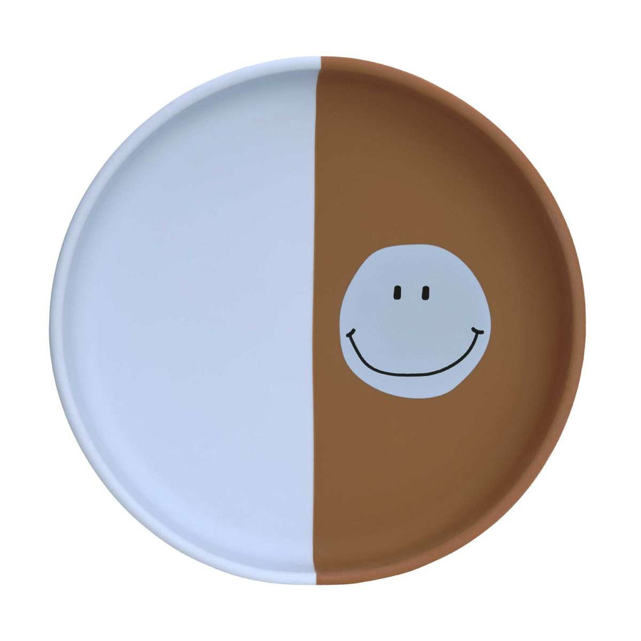 Assiette en silicone Happy Rascals Smile bleu ciel - Lassig