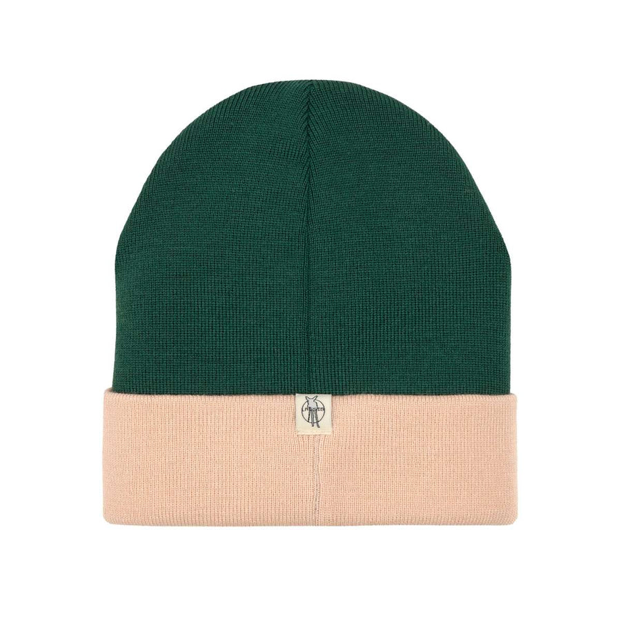 Le bonnet vert en laine mérinos