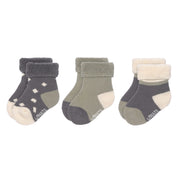 Set van 3 pasgeboren antraciet katoenen sokken - Lassig 