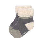 Set van 3 pasgeboren antraciet katoenen sokken - Lassig 