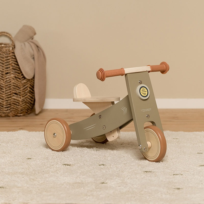 Olive wooden tricycle - Little Dutch