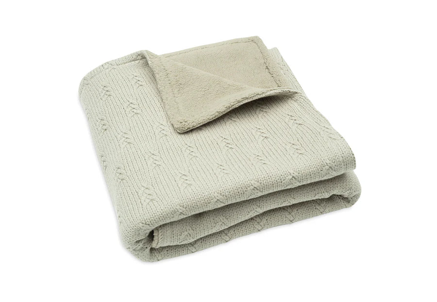 Ledikantdeken 75x100cm Basic Knit Nougat/Fleece - Jollein