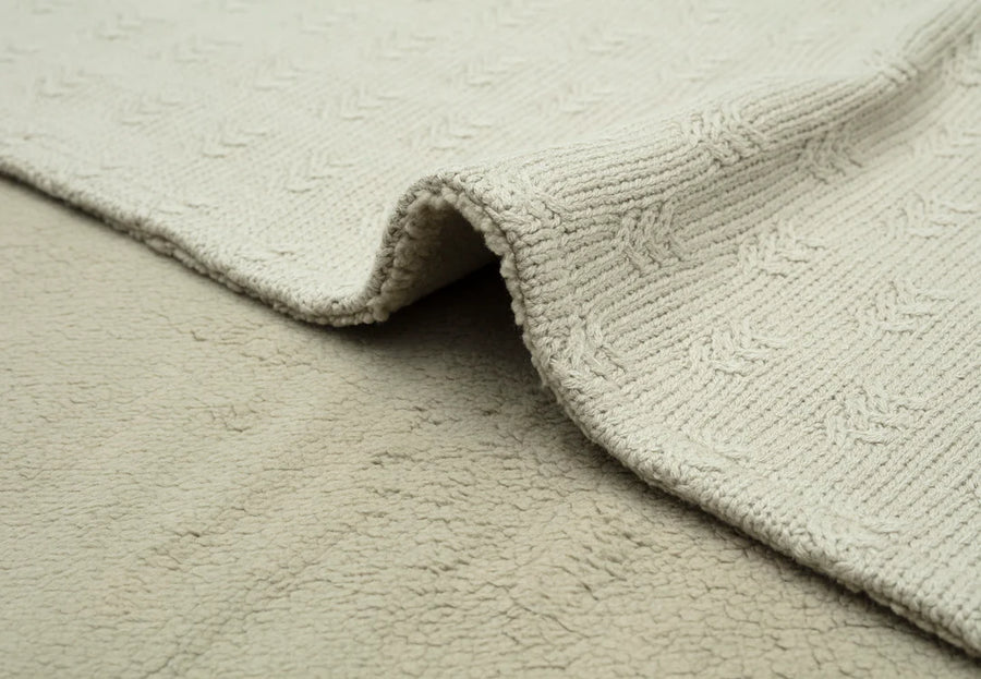 Ledikantdeken 75x100cm Basic Knit Nougat/Fleece - Jollein