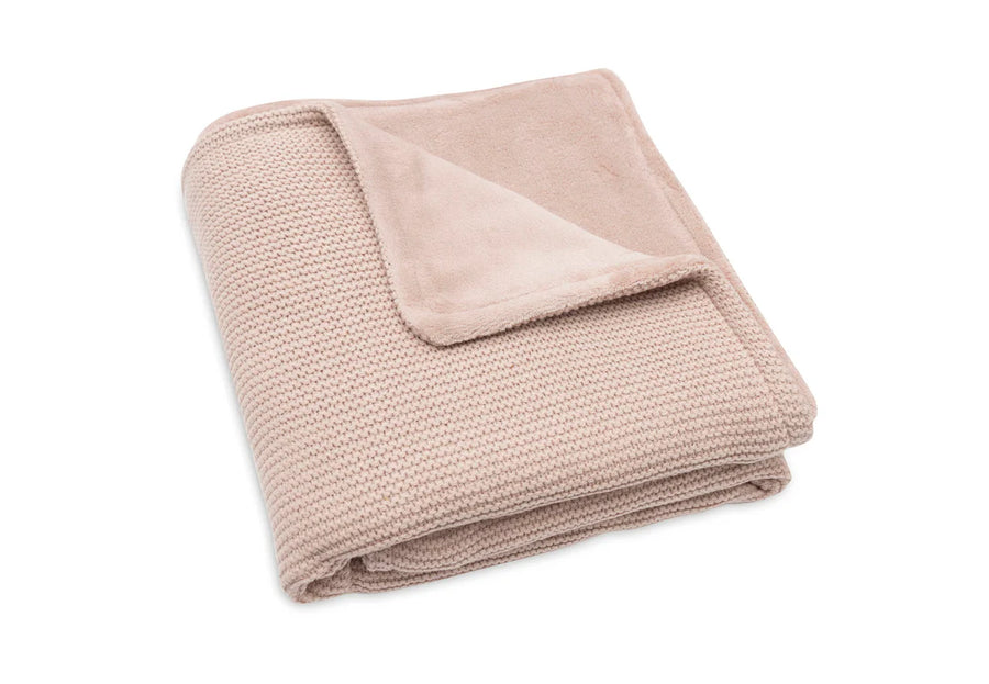 Ledikantdeken 75x100cm Basic Knit Nougat/Fleece - Jollein