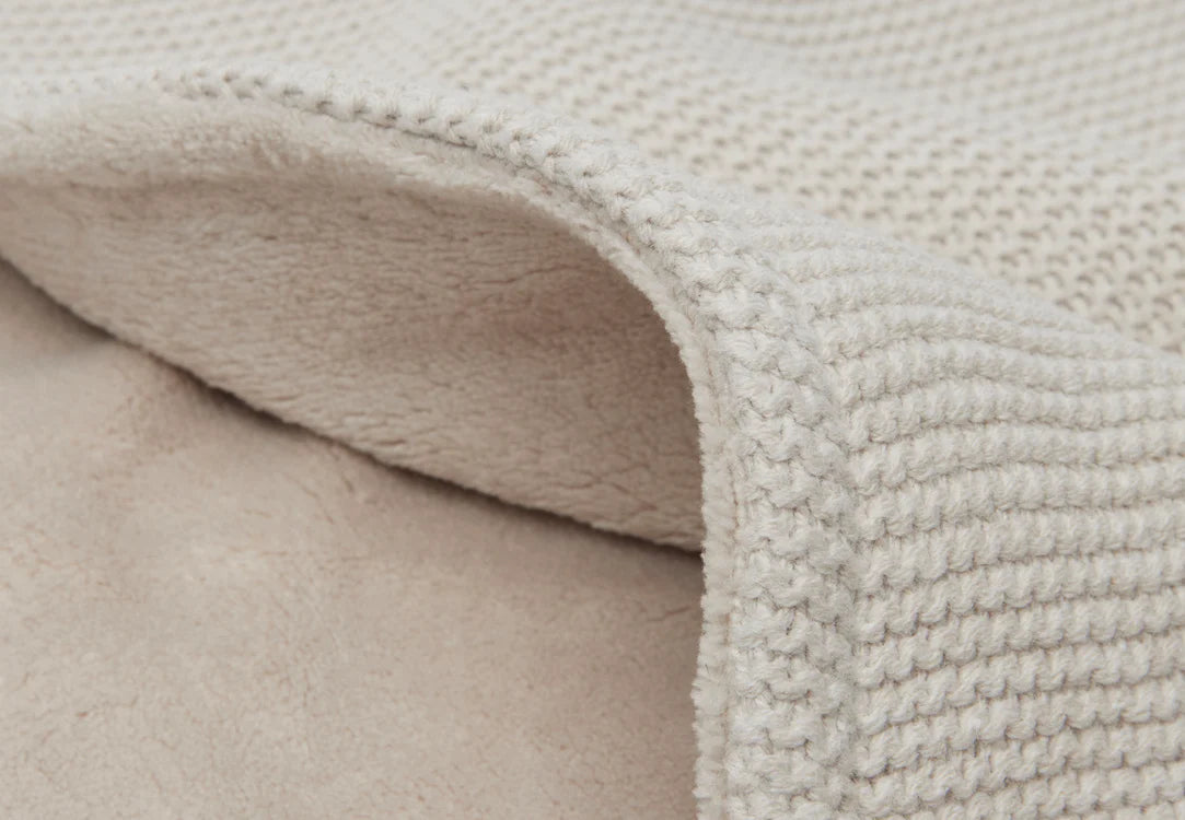 Ledikantdeken 75x100cm Basic Knit Nougat/Fleece - Jollein