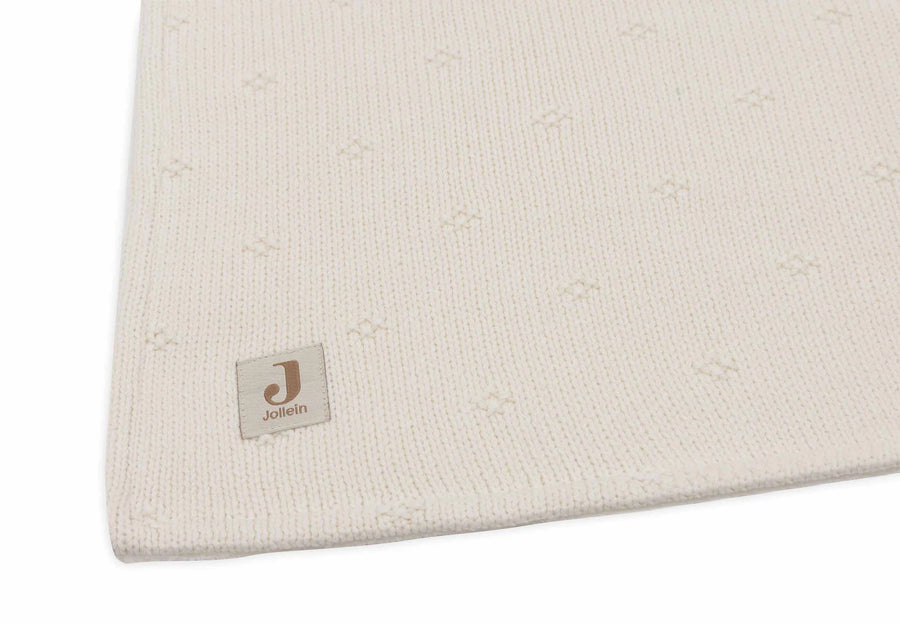 Cradle Blanket 75x100cm Basic Knit Nougat/Fleece - Jollein 