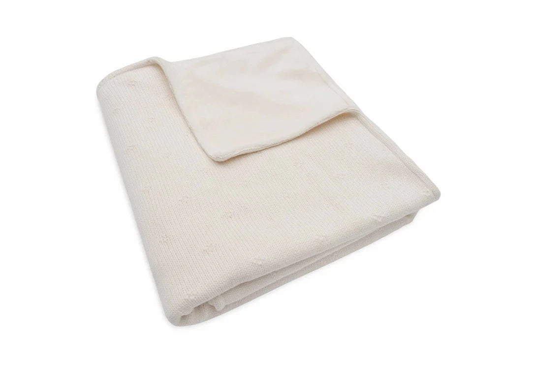 Ledikantdeken 75x100cm Basic Knit Nougat/Fleece - Jollein