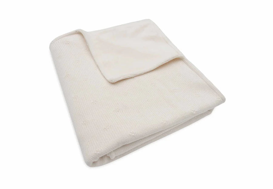 Cradle Blanket 75x100cm Basic Knit Nougat/Fleece - Jollein 