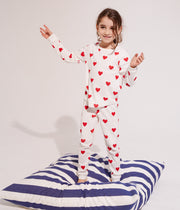 Pyjama Enfant imprimé coeurs en côte - Petit Bateau