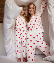 Children's heart-print ribbed pajamas - Petit Bateau