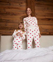 Children's heart-print ribbed pajamas - Petit Bateau