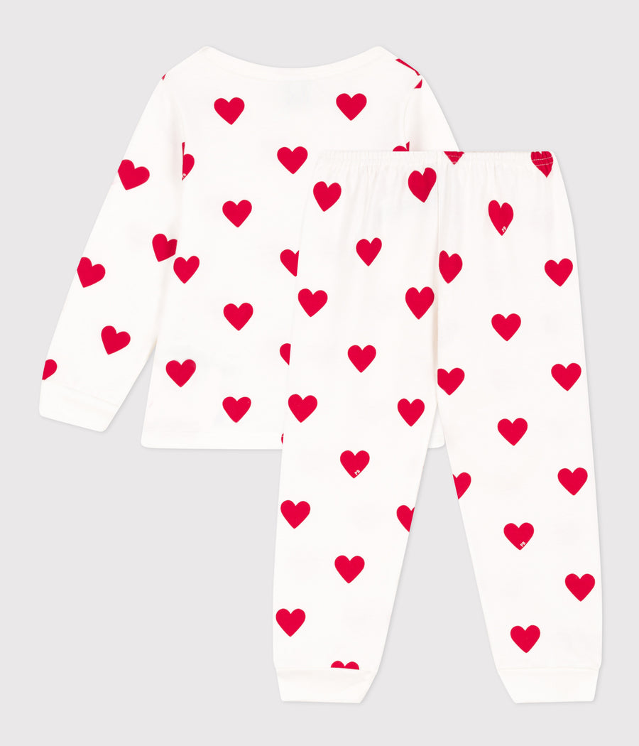 Kinderfleece hartjespyjama - Petit Bateau