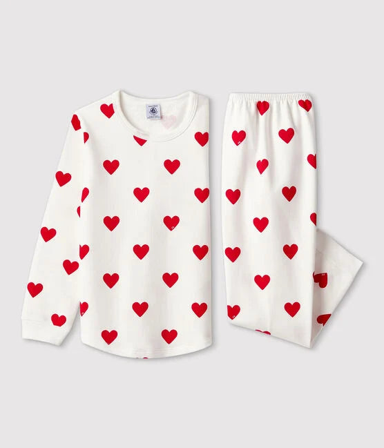 Pyjama coeur en molleton Enfant - Petit Bateau