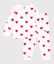 Kinderfleece hartjespyjama - Petit Bateau