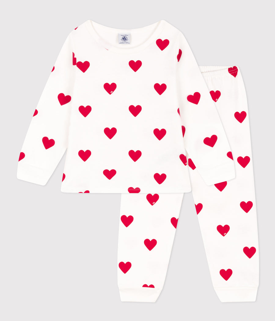 Kinderfleece hartjespyjama - Petit Bateau