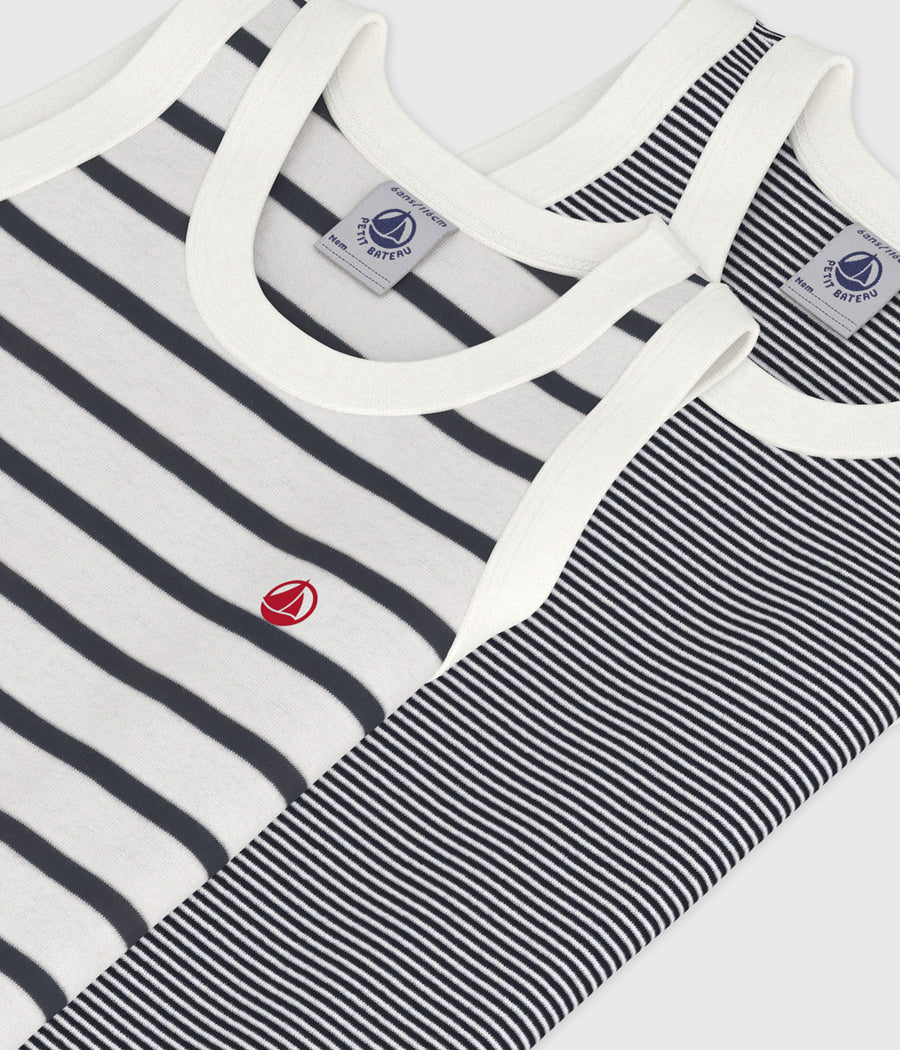 Lot de 2 débardeurs rayés petit garçon - Petit Bateau