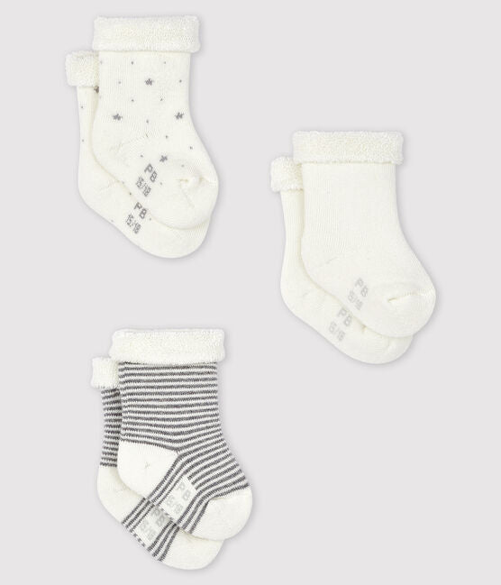 Pack of 3 pairs of knitted baby socks - Petit Bateau