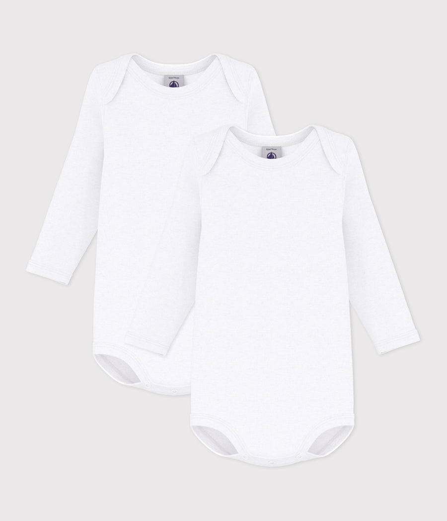 Set van 3 babybody's met lange mouwen Walvissen in katoen - Petit Bateau