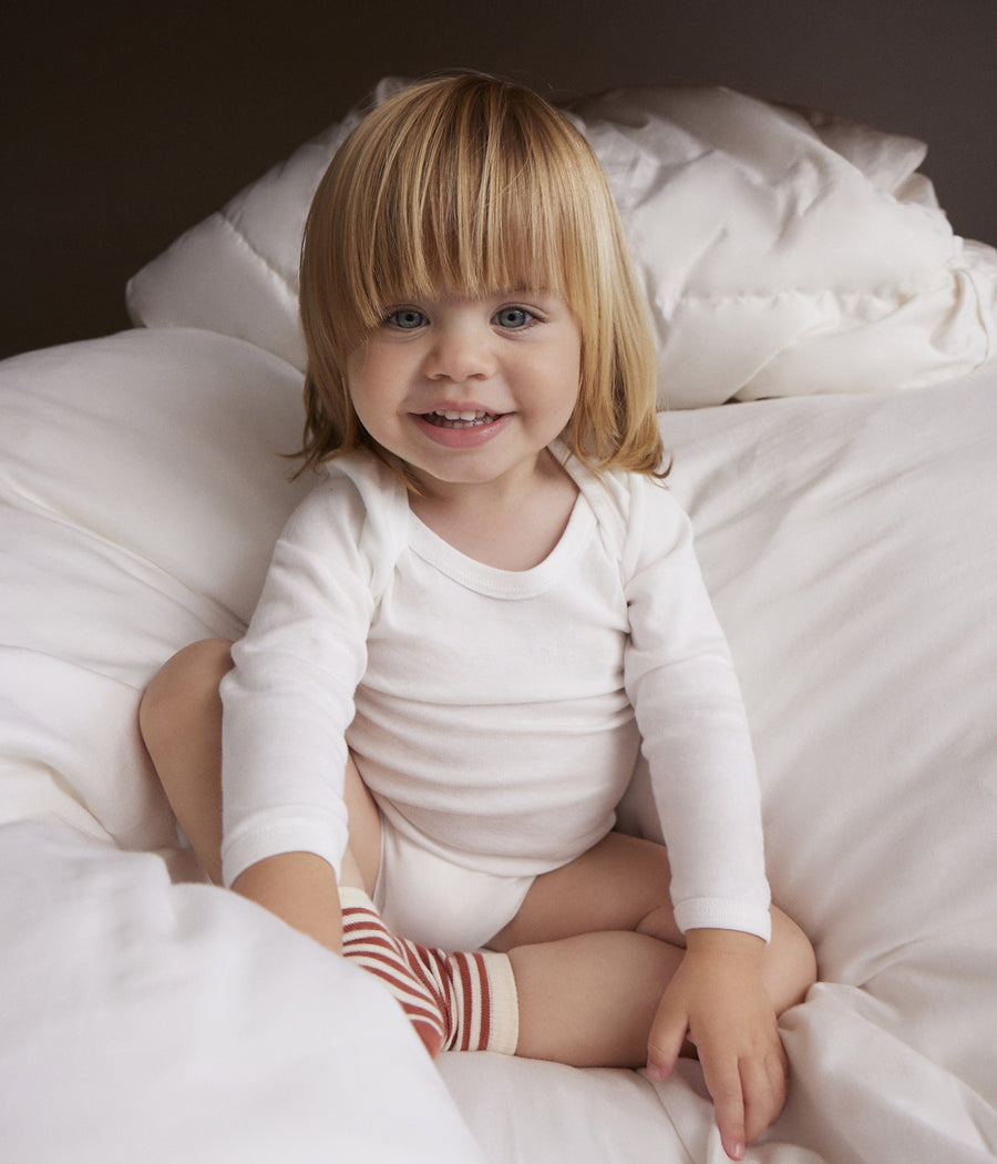 Set van 3 babybody's met lange mouwen Walvissen in katoen - Petit Bateau