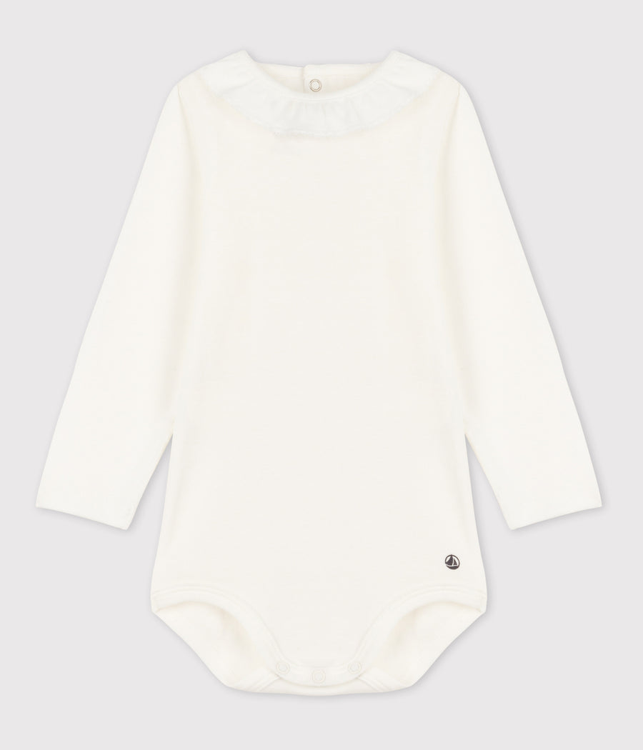 Body manches longues bébé à collerette en coton - Petit Bateau