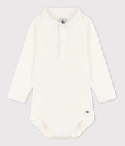 Set of 3 long-sleeved baby bodysuits Blue Hearts - Petit Bateau