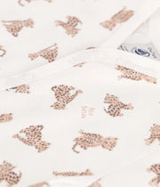 Monkeys printed short jumpsuit | Marshmallow/White Multico - Petit Bateau