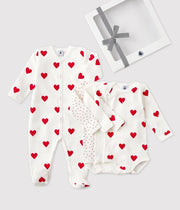 Baby Hearts Gift Box (Pyjamas + 3 bodysuits) - Petit Bateau