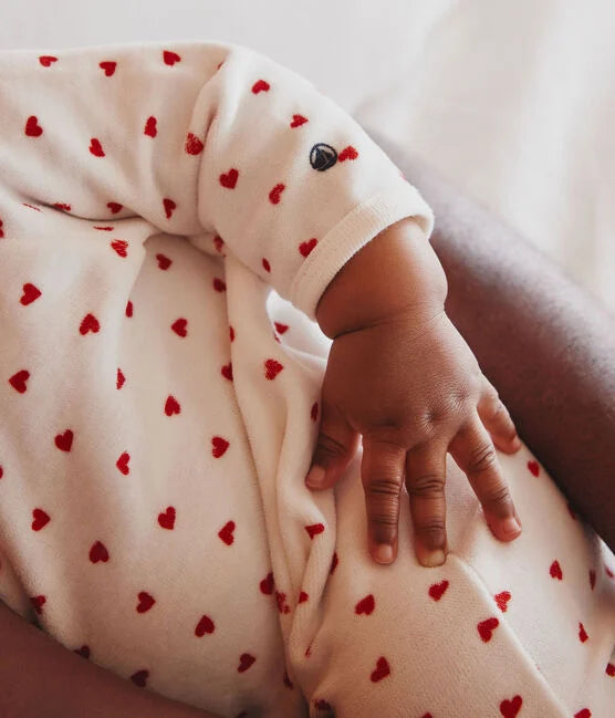Pyjama bébé étoiles en velours BRUT/MARSHMALLOW