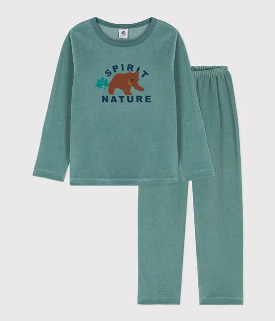 Children's velvet pajamas Bear - Petit Bateau