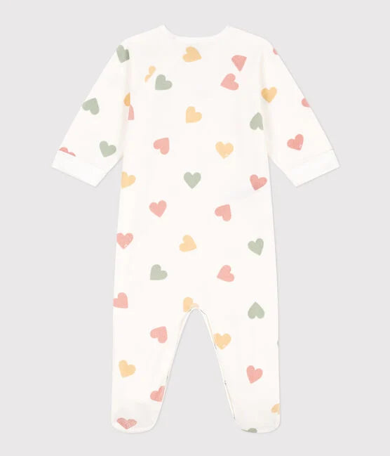 Pyjama bébé coeurs Multicolores en velours - Petit Bateau
