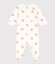 Pyjama bébé coeurs Multicolores en velours - Petit Bateau