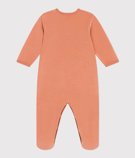 Pyjama bébé en velours | Rose sienna - Petit Bateau