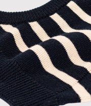 Striped baby balaclava | Smoking Blue/Avalanche - Small Boat