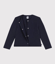 Cardigan en tubique matelassé Enfant Fille | Bleu smoking - Petit Bateau