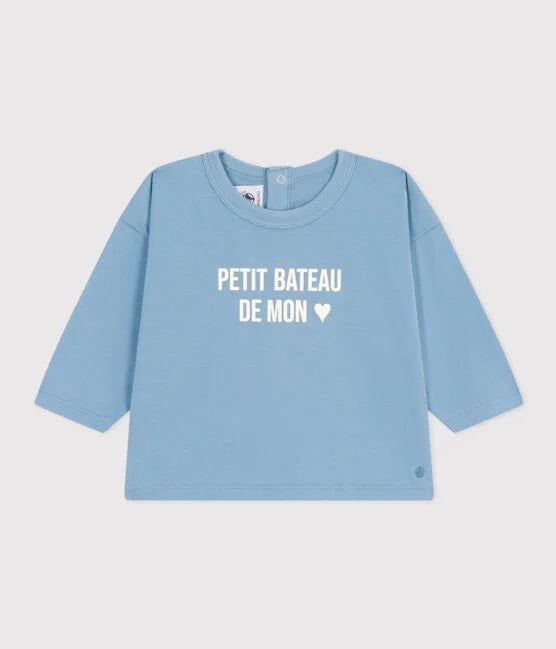 Long-sleeved Jersey T-shirt Baby | Blue Azul - Small Boat