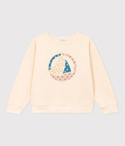 Sweatshirt en molleton Enfant Fille | Beige avalanche - Petit Bateau