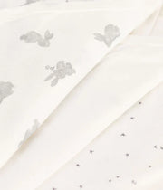 Pack of 3 cotton rabbit short-sleeved crossover bodysuits - Petit Bateau
