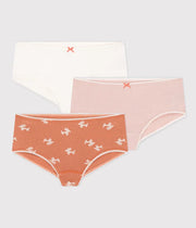 Pack of 3 cotton dog shorties for little girls - Petit Bateau