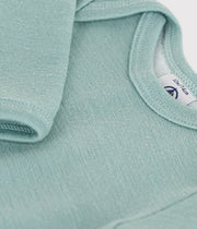 Body manches longues bébé en laine et coton Vert paul - Petit Bateau