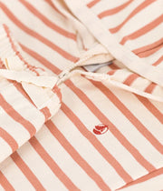 Baby gestreepte gestreepte matrozenset van dikke jersey | Avalanche roze/Sienna wit - Petit Bateau