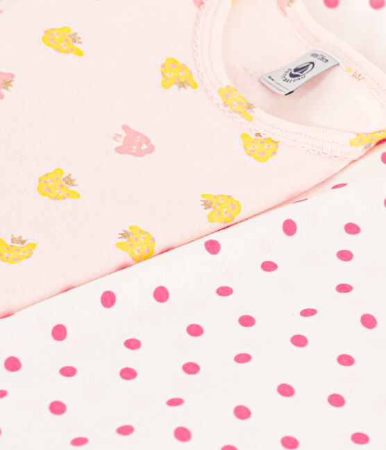 Set of 2 Panther and Polka Dot Cotton Pajamas for little girls - Petit Bateau