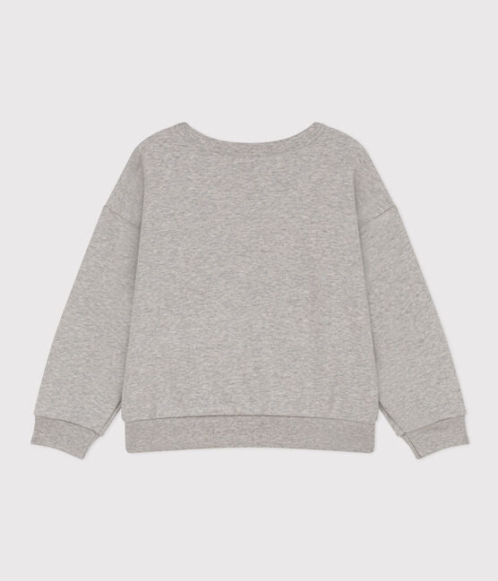 Fleece sweatshirt Child Boy | Heather kitten gray - Petit Bateau