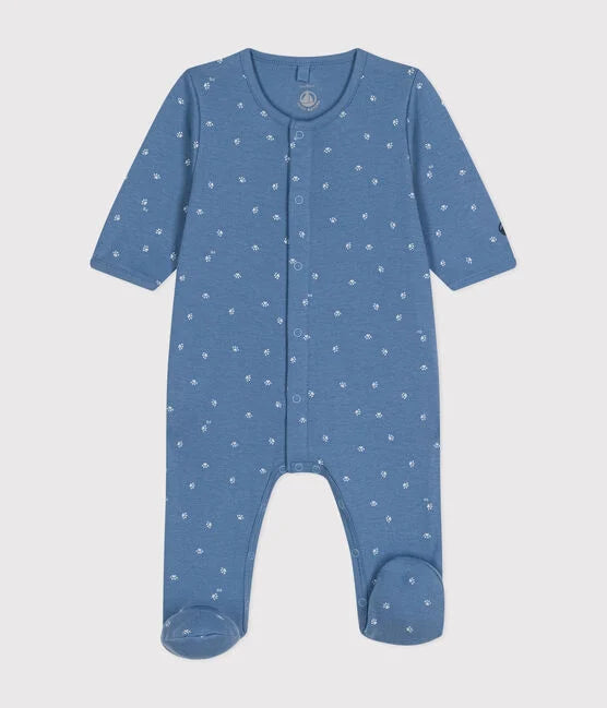 Pyjama bébé en Coton Bleu motifs pattes de chien - Petit Bateau