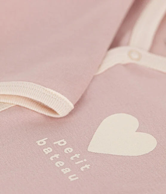 Pyjama en coton Bébé avec un Coeur | Rose saline - Petit Bateau