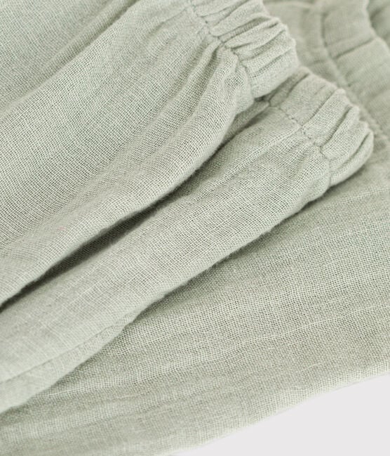 Pantalon en Gaze de coton bébé Vert - Petit Bateau