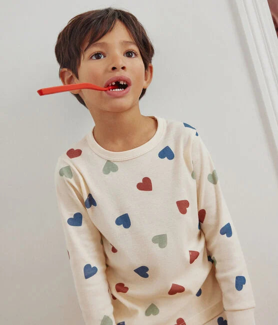 Pyjama imprimé en Coton motif coeur Enfant - Petit Bateau