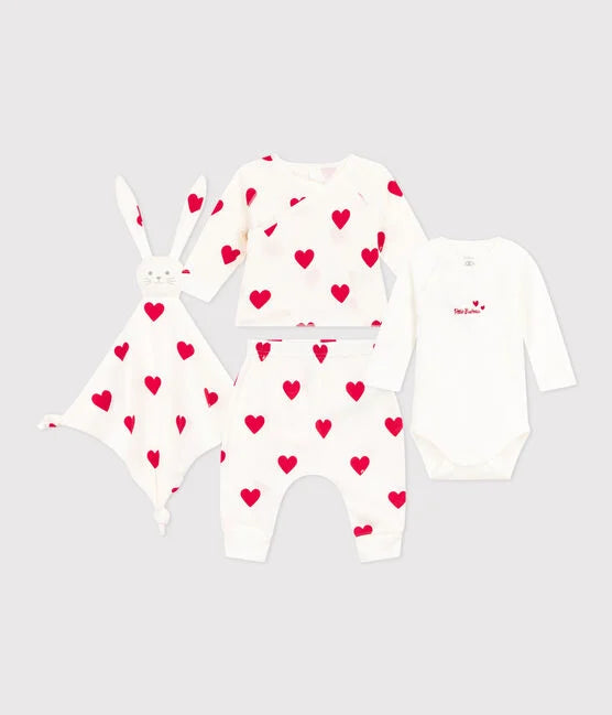 Set of 3 baby pieces (Pyjamas + bodysuit + cuddly toy) - Petit Bateau