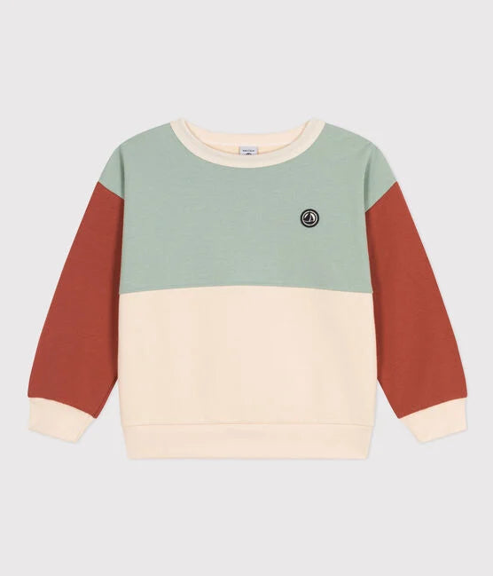 Sweatshirt Colorblock en molleton Enfant Garçon - Petit Bateau